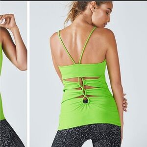 NWT Fabletics Bailey tank lime green built in cups
